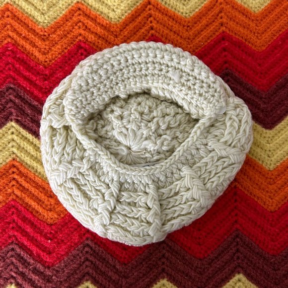 Vintage 70s Mongomery Ward Deadstock Crochet Knit Cabbie Baker Boy Hat P… main image 8